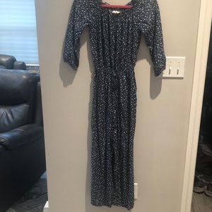 Hollister blue floral polyester jumpsuit! Size XS.